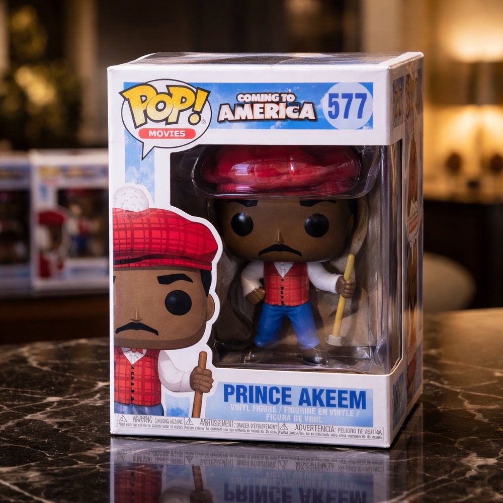 Funko Pop! Movies #577 Features Prince Akeem from the movie Coming to America.